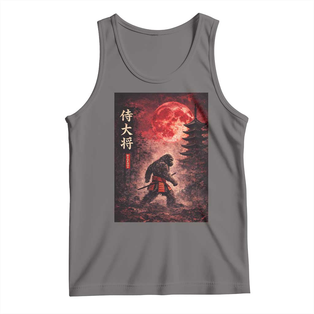 Samurai Bigfoot Tank Top Vintage Japanese Graphic Ukiyo-e Art Sasquatch Red Moon