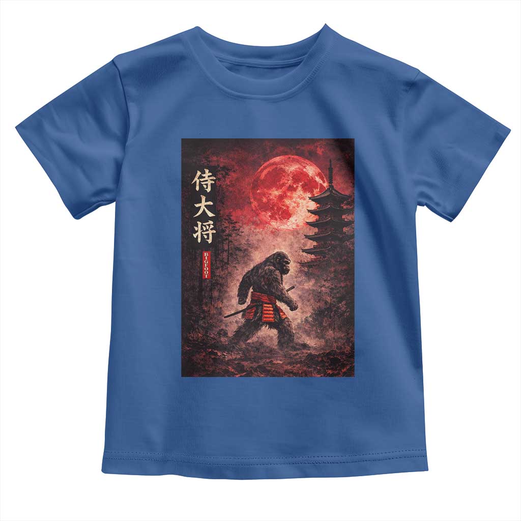 Samurai Bigfoot Toddler T Shirt Vintage Japanese Graphic Ukiyo-e Art Sasquatch Red Moon