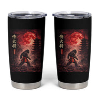 Samurai Bigfoot Tumbler Cup Vintage Japanese Graphic Ukiyo-e Art Sasquatch Red Moon