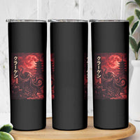 Vintage Sea Monster Skinny Tumbler Horror Japanese Octopus Mythology Temple Red Moon