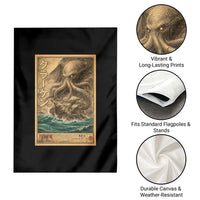Vintage Japanese Sea Monster Garden Flag Retro Mythology Newspaper Ukiyo-e Art