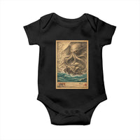 Vintage Japanese Sea Monster Baby Onesie Retro Mythology Newspaper Ukiyo-e Art