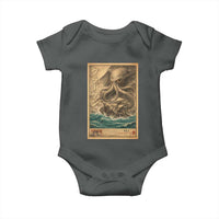 Vintage Japanese Sea Monster Baby Onesie Retro Mythology Newspaper Ukiyo-e Art