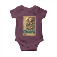 Vintage Japanese Sea Monster Baby Onesie Retro Mythology Newspaper Ukiyo-e Art