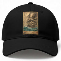 Vintage Japanese Sea Monster Baseball Cap Retro Mythology Newspaper Ukiyo-e Art