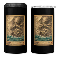 Vintage Japanese Sea Monster 4 in 1 Can Cooler Tumbler Retro Mythology Newspaper Ukiyo-e Art
