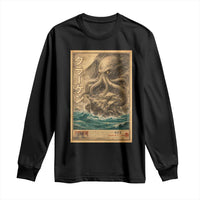 Vintage Japanese Sea Monster Long Sleeve Shirt Retro Mythology Newspaper Ukiyo-e Art