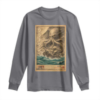 Vintage Japanese Sea Monster Long Sleeve Shirt Retro Mythology Newspaper Ukiyo-e Art