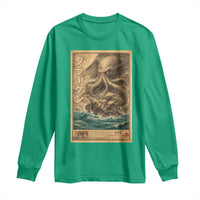 Vintage Japanese Sea Monster Long Sleeve Shirt Retro Mythology Newspaper Ukiyo-e Art