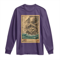 Vintage Japanese Sea Monster Long Sleeve Shirt Retro Mythology Newspaper Ukiyo-e Art
