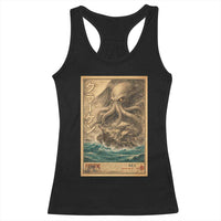 Vintage Japanese Sea Monster Racerback Tank Top Retro Mythology Newspaper Ukiyo-e Art