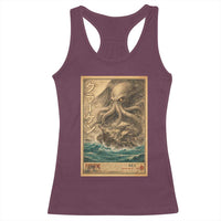 Vintage Japanese Sea Monster Racerback Tank Top Retro Mythology Newspaper Ukiyo-e Art