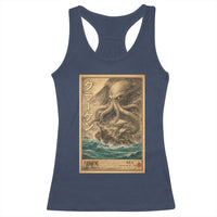 Vintage Japanese Sea Monster Racerback Tank Top Retro Mythology Newspaper Ukiyo-e Art