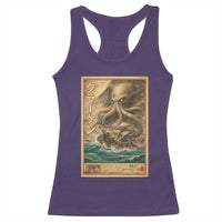 Vintage Japanese Sea Monster Racerback Tank Top Retro Mythology Newspaper Ukiyo-e Art
