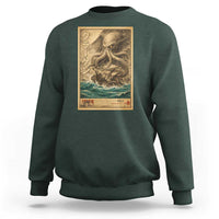 Vintage Japanese Sea Monster Sweatshirt Retro Mythology Newspaper Ukiyo-e Art