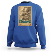 Vintage Japanese Sea Monster Sweatshirt Retro Mythology Newspaper Ukiyo-e Art