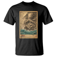 Vintage Japanese Sea Monster T Shirt Retro Mythology Newspaper Ukiyo-e Art