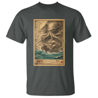 Vintage Japanese Sea Monster T Shirt Retro Mythology Newspaper Ukiyo-e Art