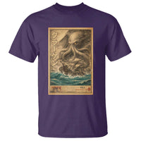 Vintage Japanese Sea Monster T Shirt Retro Mythology Newspaper Ukiyo-e Art