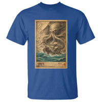 Vintage Japanese Sea Monster T Shirt Retro Mythology Newspaper Ukiyo-e Art