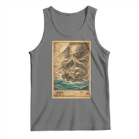 Vintage Japanese Sea Monster Tank Top Retro Mythology Newspaper Ukiyo-e Art