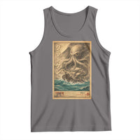 Vintage Japanese Sea Monster Tank Top Retro Mythology Newspaper Ukiyo-e Art