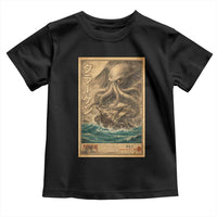 Vintage Japanese Sea Monster Toddler T Shirt Retro Mythology Newspaper Ukiyo-e Art