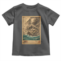 Vintage Japanese Sea Monster Toddler T Shirt Retro Mythology Newspaper Ukiyo-e Art