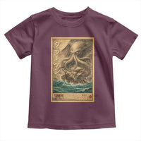 Vintage Japanese Sea Monster Toddler T Shirt Retro Mythology Newspaper Ukiyo-e Art