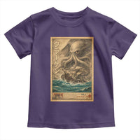 Vintage Japanese Sea Monster Toddler T Shirt Retro Mythology Newspaper Ukiyo-e Art
