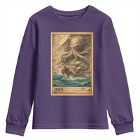 Vintage Japanese Sea Monster Youth Sweatshirt Retro Mythology Newspaper Ukiyo-e Art