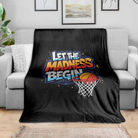 Basketball Bracket Throw Blanket Funny Let the Madness Begin Sporty Basketball Players Lovers