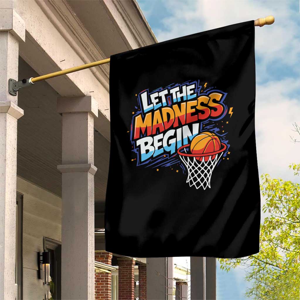 Basketball Bracket Garden Flag Funny Let the Madness Begin Sporty Basketball Players Lovers