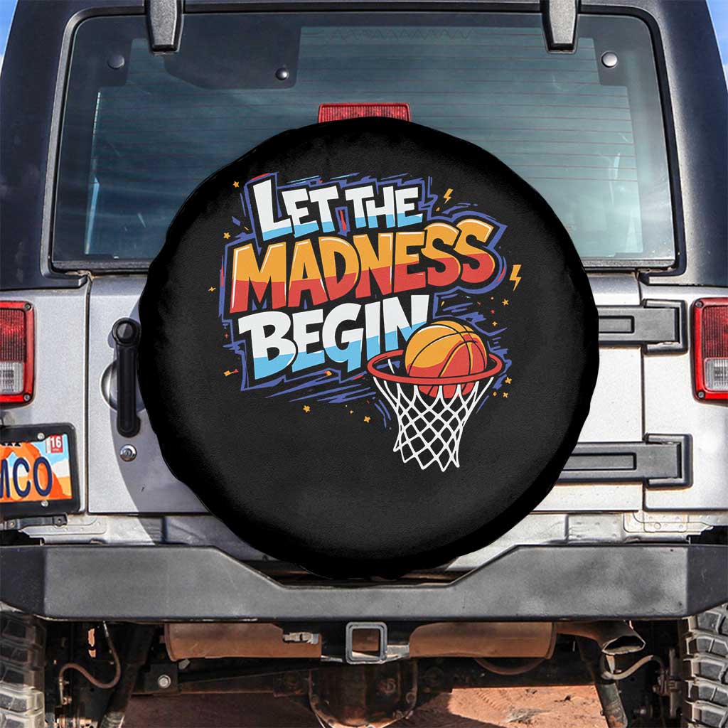 Basketball Bracket Spare Tire Cover Funny Let the Madness Begin Sporty Basketball Players Lovers