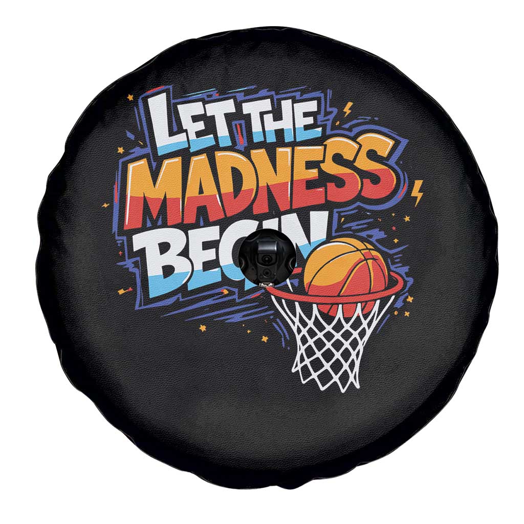 Basketball Bracket Spare Tire Cover Funny Let the Madness Begin Sporty Basketball Players Lovers