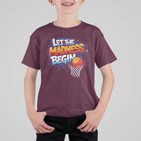 Basketball Bracket T Shirt For Kid Funny Let the Madness Begin Sporty Basketball Players Lovers