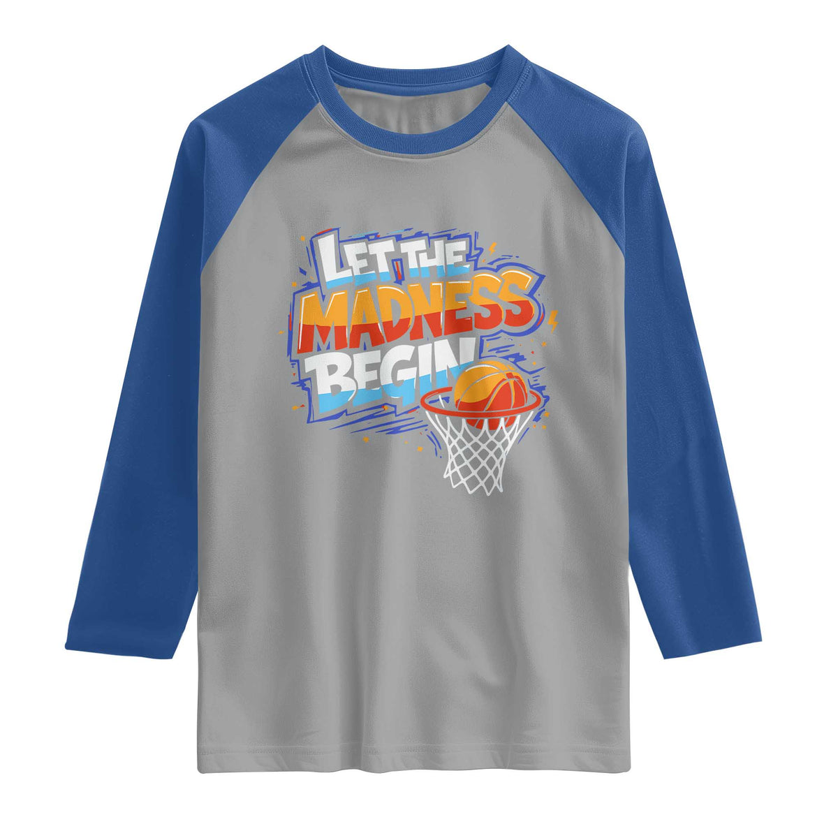 Basketball Bracket Raglan Shirt Funny Let the Madness Begin Sporty Basketball Players Lovers