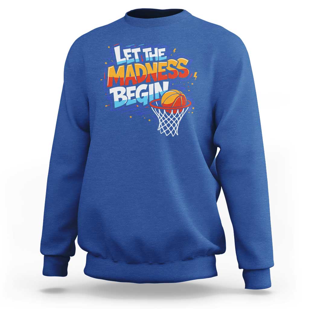 Basketball Bracket Sweatshirt Funny Let the Madness Begin Sporty Basketball Players Lovers