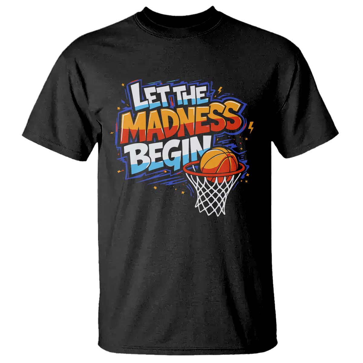 Basketball Bracket T Shirt Funny Let the Madness Begin Sporty Basketball Players Lovers
