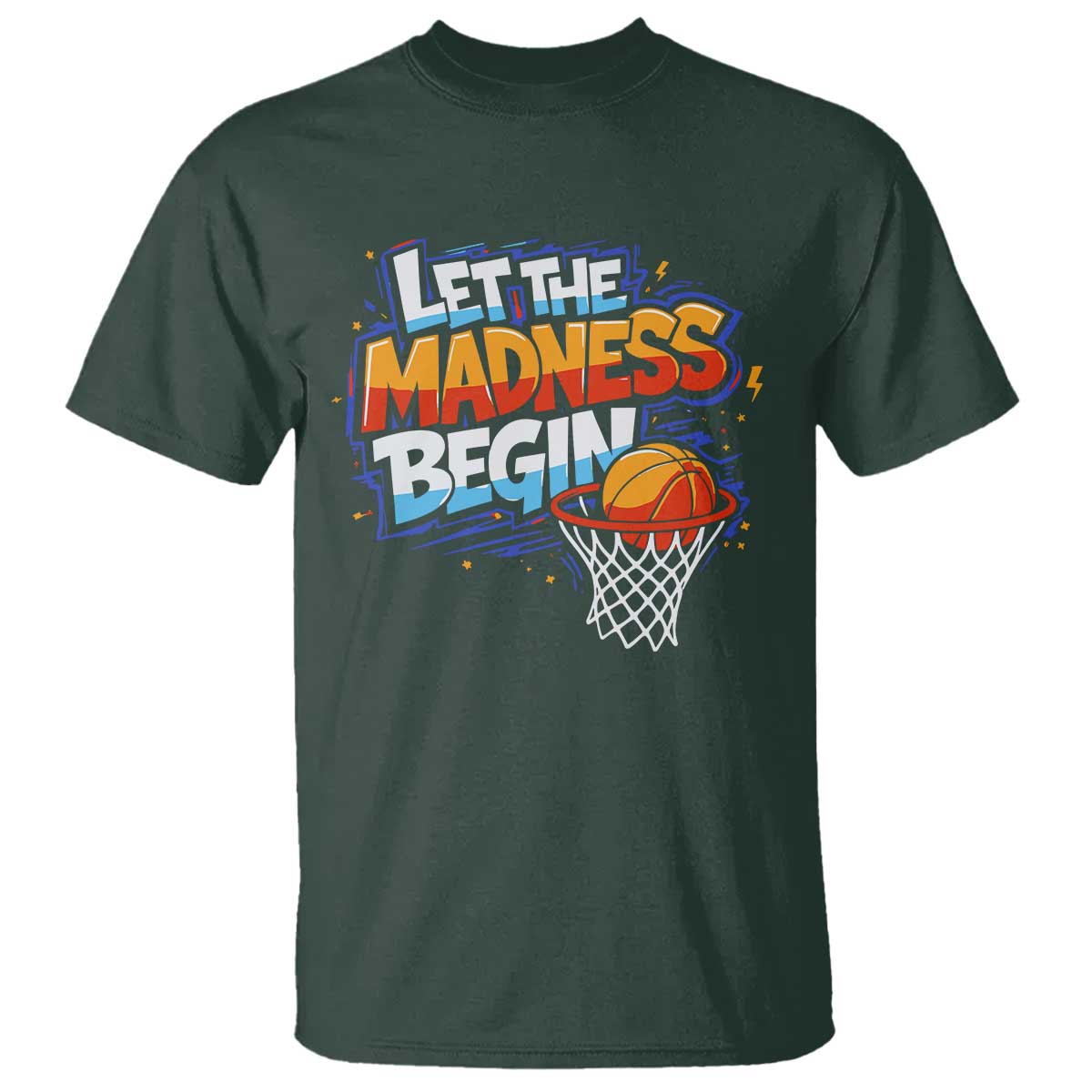 Basketball Bracket T Shirt Funny Let the Madness Begin Sporty Basketball Players Lovers