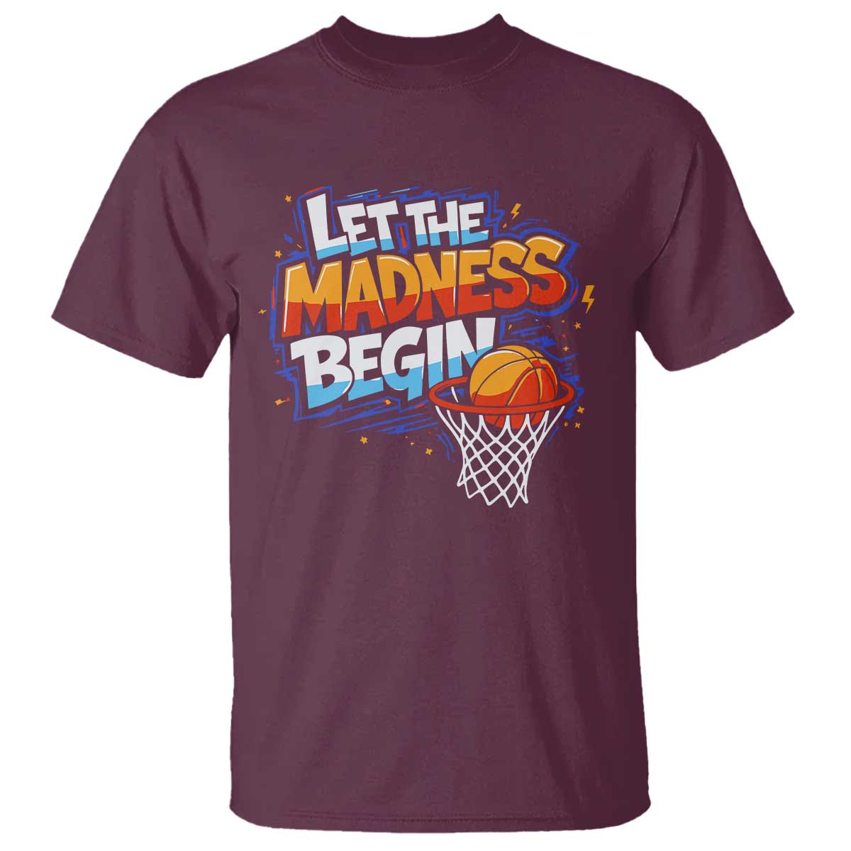 Basketball Bracket T Shirt Funny Let the Madness Begin Sporty Basketball Players Lovers