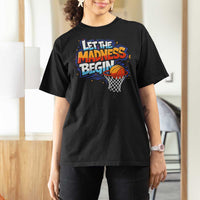 Basketball Bracket T Shirt For Women Funny Let the Madness Begin Sporty Basketball Players Lovers