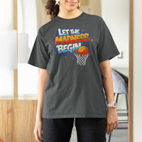 Basketball Bracket T Shirt For Women Funny Let the Madness Begin Sporty Basketball Players Lovers