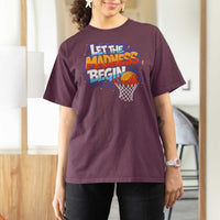 Basketball Bracket T Shirt For Women Funny Let the Madness Begin Sporty Basketball Players Lovers