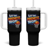 Basketball Bracket Tumbler With Handle Funny Let the Madness Begin Sporty Basketball Players Lovers