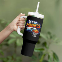 Basketball Bracket Tumbler With Handle Funny Let the Madness Begin Sporty Basketball Players Lovers