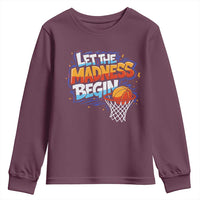 Basketball Bracket Youth Sweatshirt Funny Let the Madness Begin Sporty Basketball Players Lovers