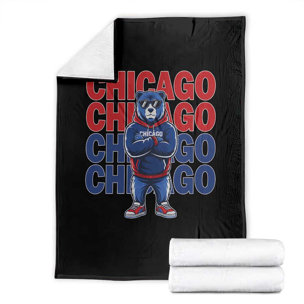 Vintage Chicago Pride Graphic Throw Blanket US State Sports Fan Baseball Lover