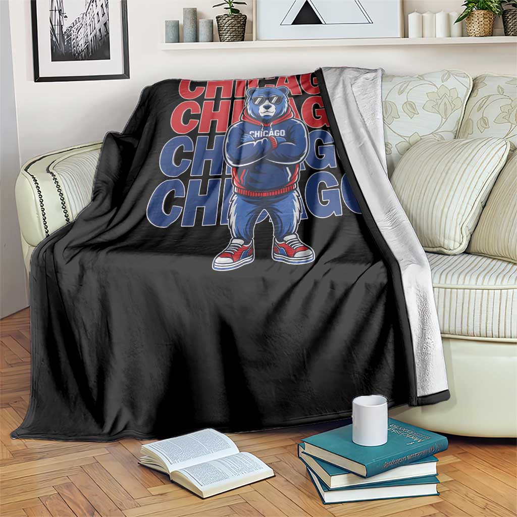 Vintage Chicago Pride Graphic Throw Blanket US State Sports Fan Baseball Lover