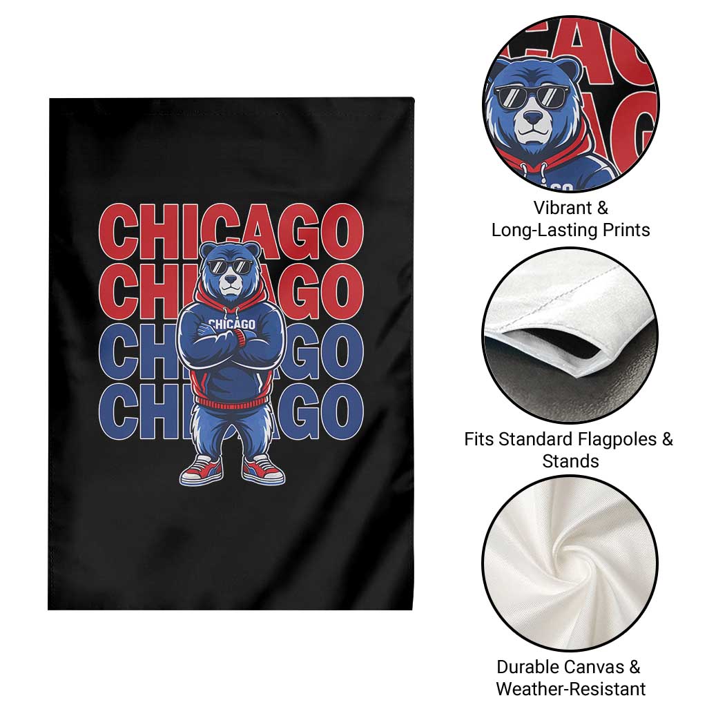 Vintage Chicago Pride Graphic Garden Flag US State Sports Fan Baseball Lover